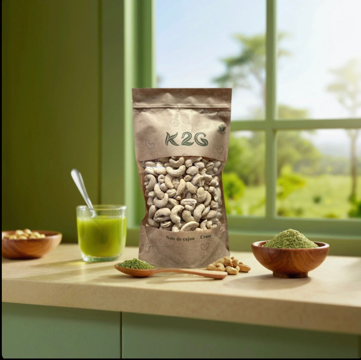 Noix de cajou crues, Moitiés, 1 kg – fraîches, naturelles & croquantes