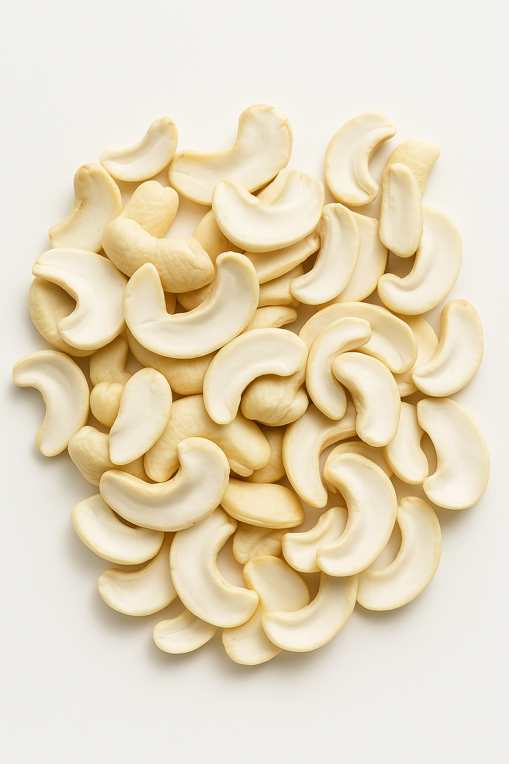 Noix de cajou crues, Moitiés, 1 kg – fraîches, naturelles & croquantes
