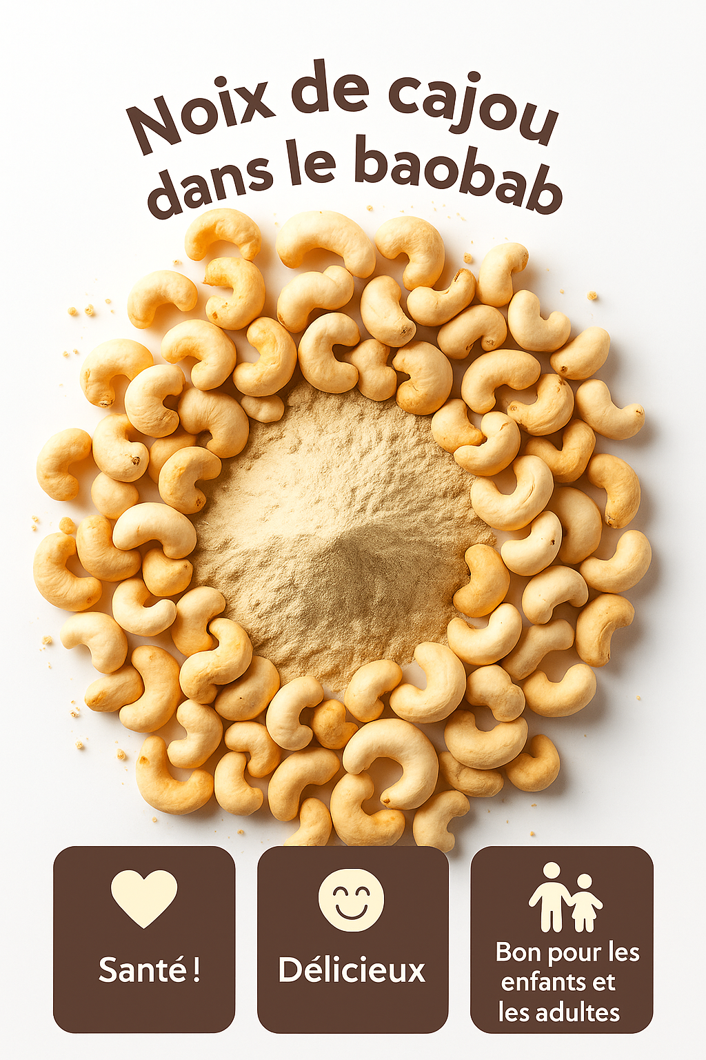 Noix de cajou entières au baobab – un goût unique entre douceur et acidité 1 kg