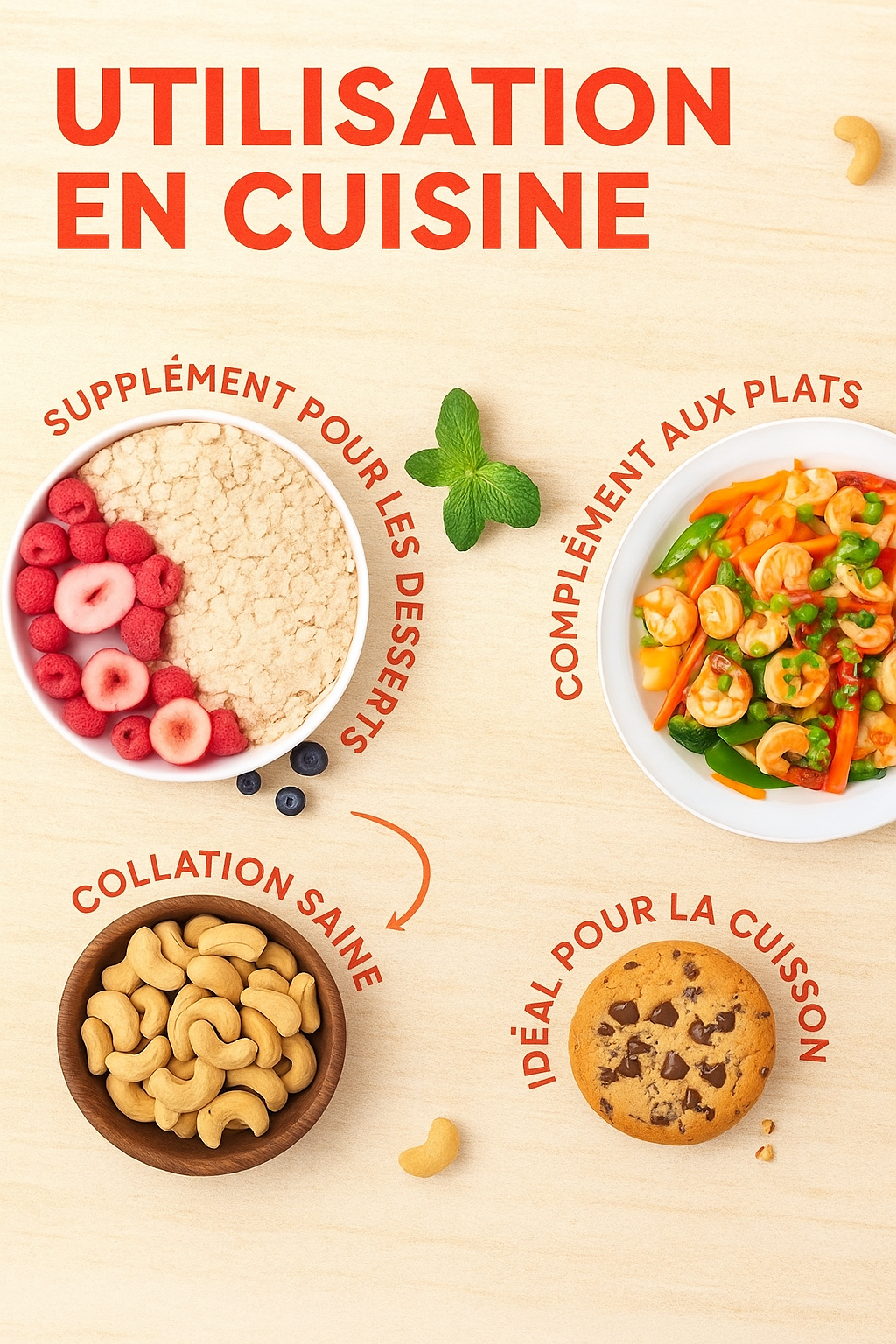 Morceaux de noix de cajou 1 kg – Naturels, crues, nutritifs et économiques