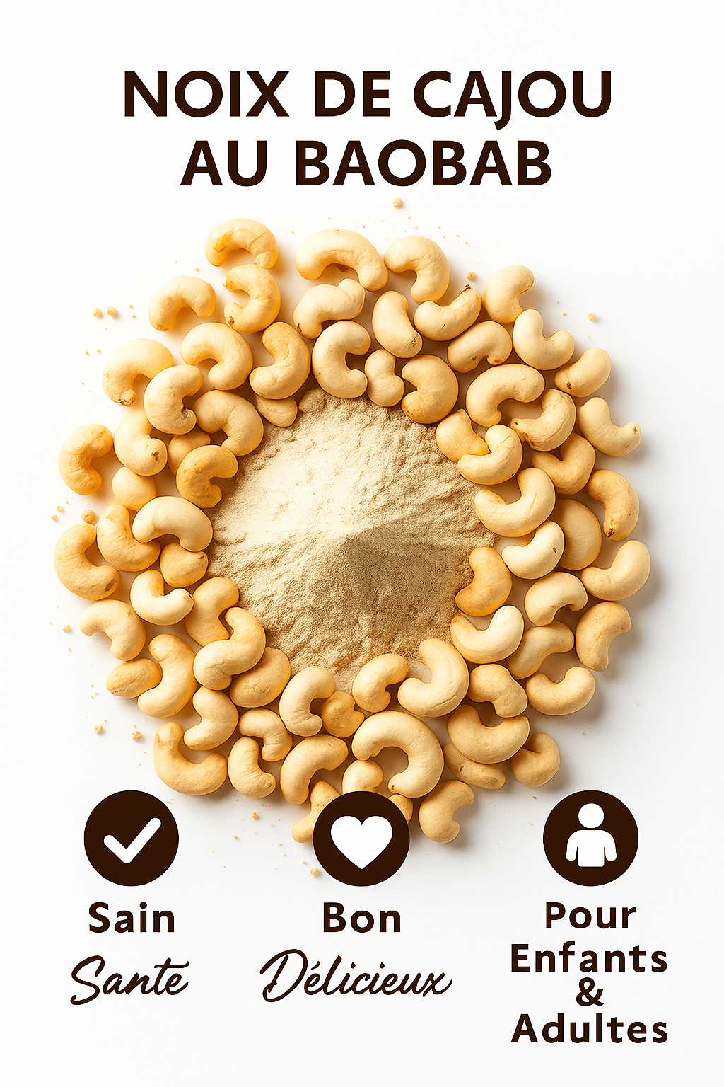 Noix de cajou entières au baobab – un goût unique entre douceur et acidité 1 kg