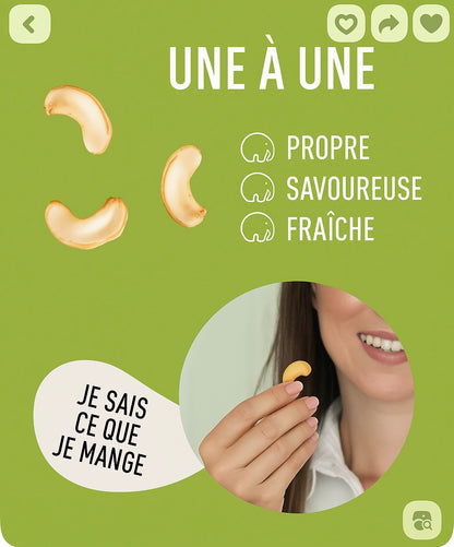 Noix de cajou crues, Moitiés, 1 kg – fraîches, naturelles & croquantes