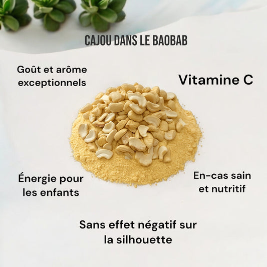 Petits morceaux de cajou au Baobab poudre nack sain et gourmand 1 kg