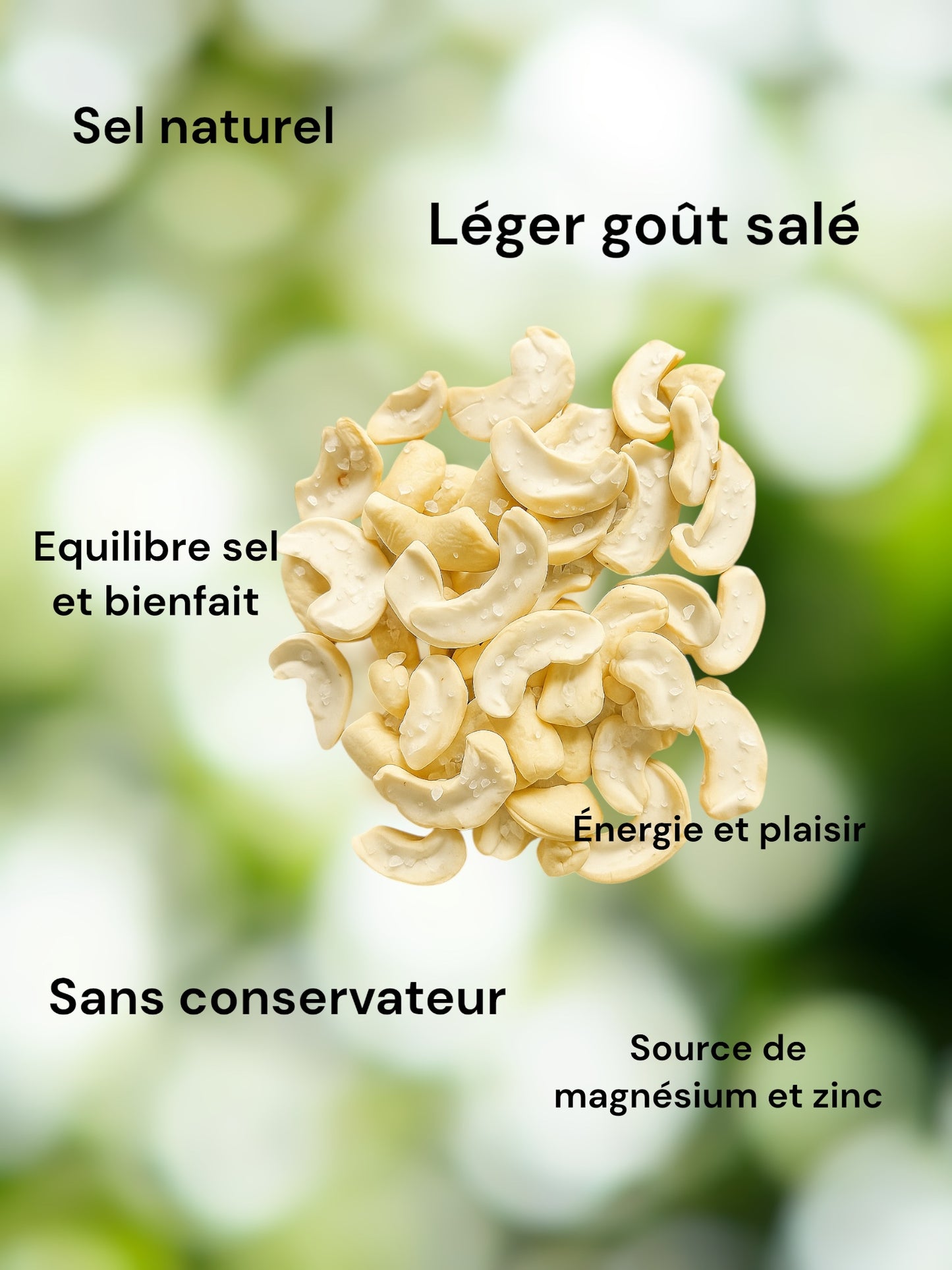 Noix de cajou moitiés grillées et salées, 1 kg – Snack croquant et sain